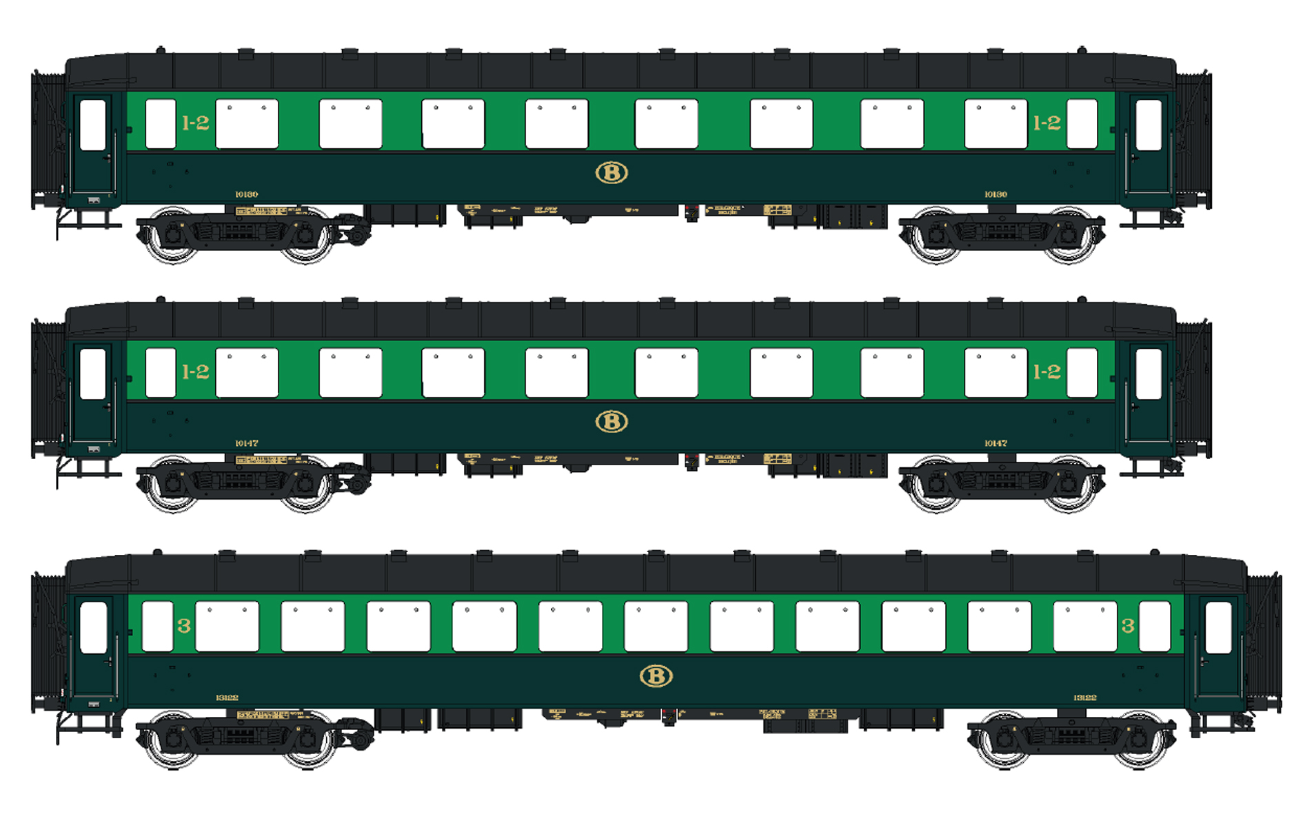 LS Models LS42107 - 3er Set Personenwagen I2 AB+AB