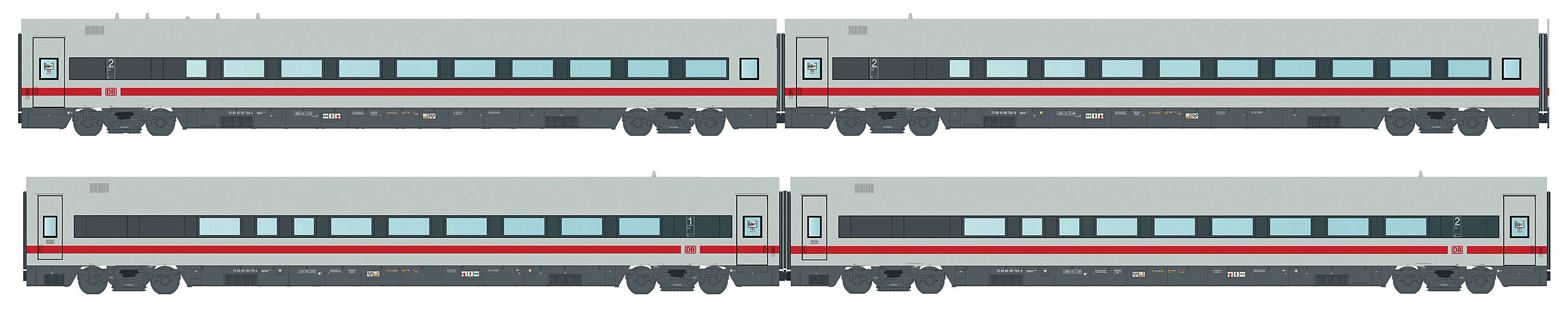 Models World MW2407AC - 4er Set Personenwagen DBAG