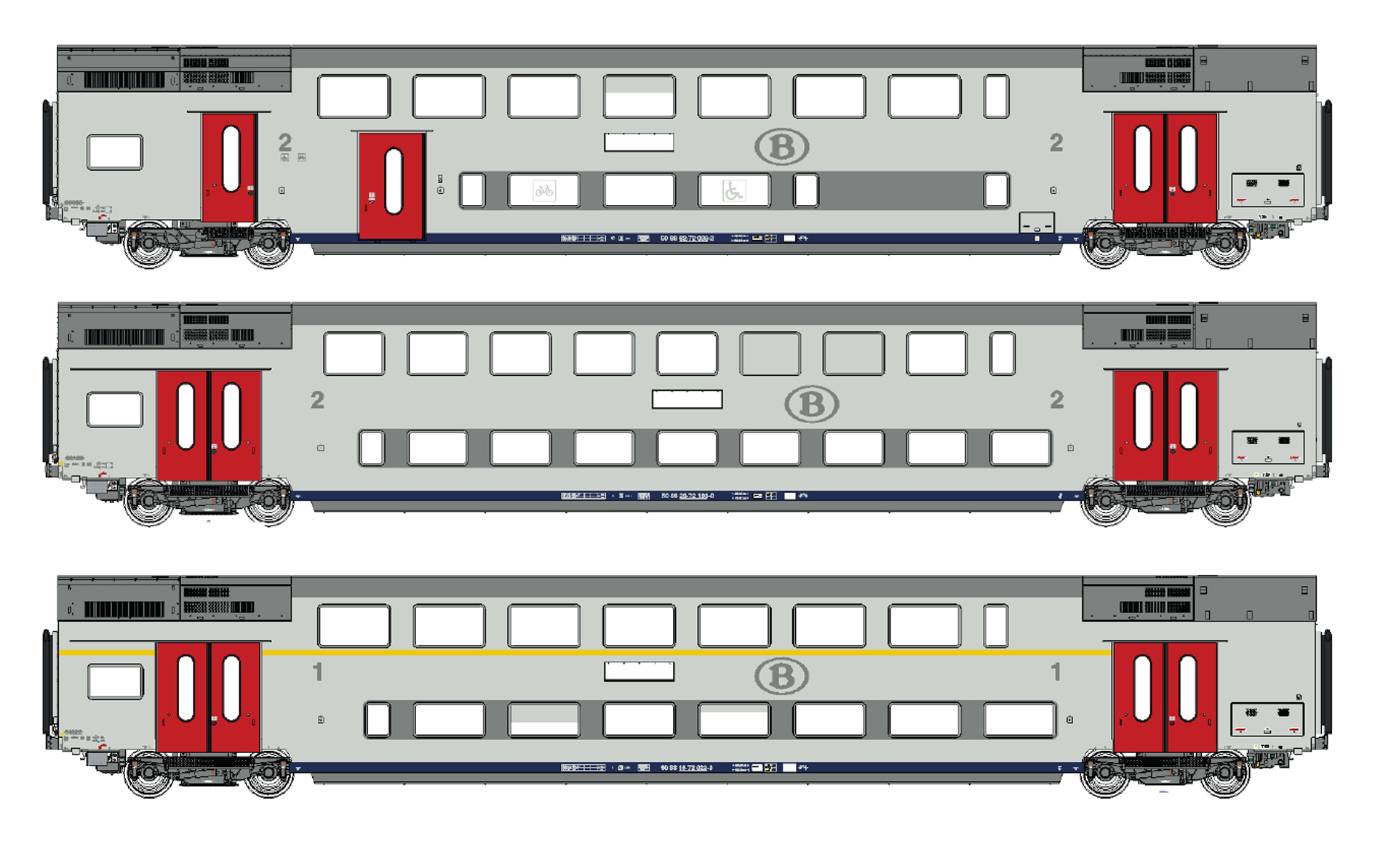 LS Models LS43103DC - 3er Set Doppelstockwagen M6