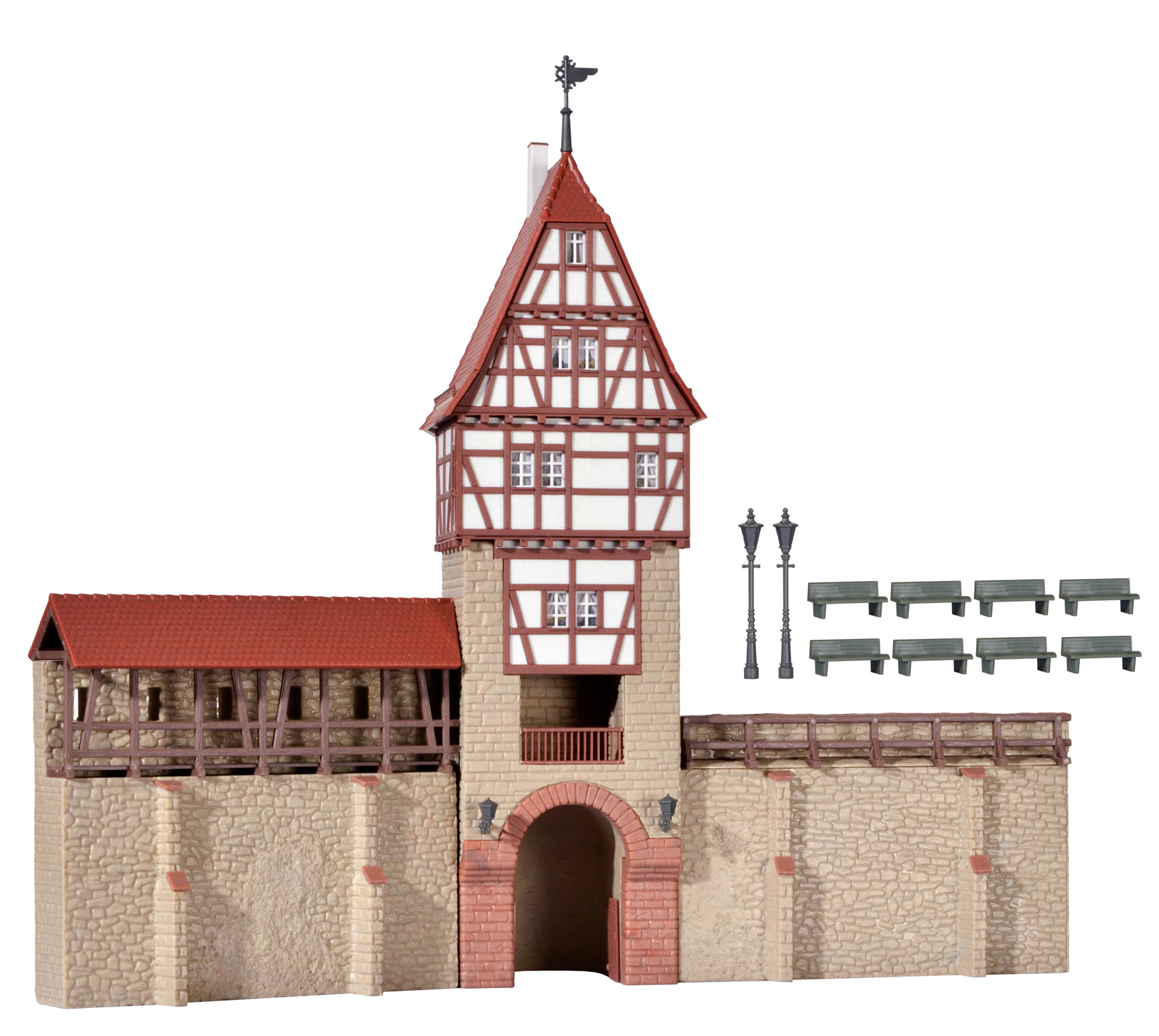 Kibri 38914 - H0 Stadtmauer mit Fachwerktur