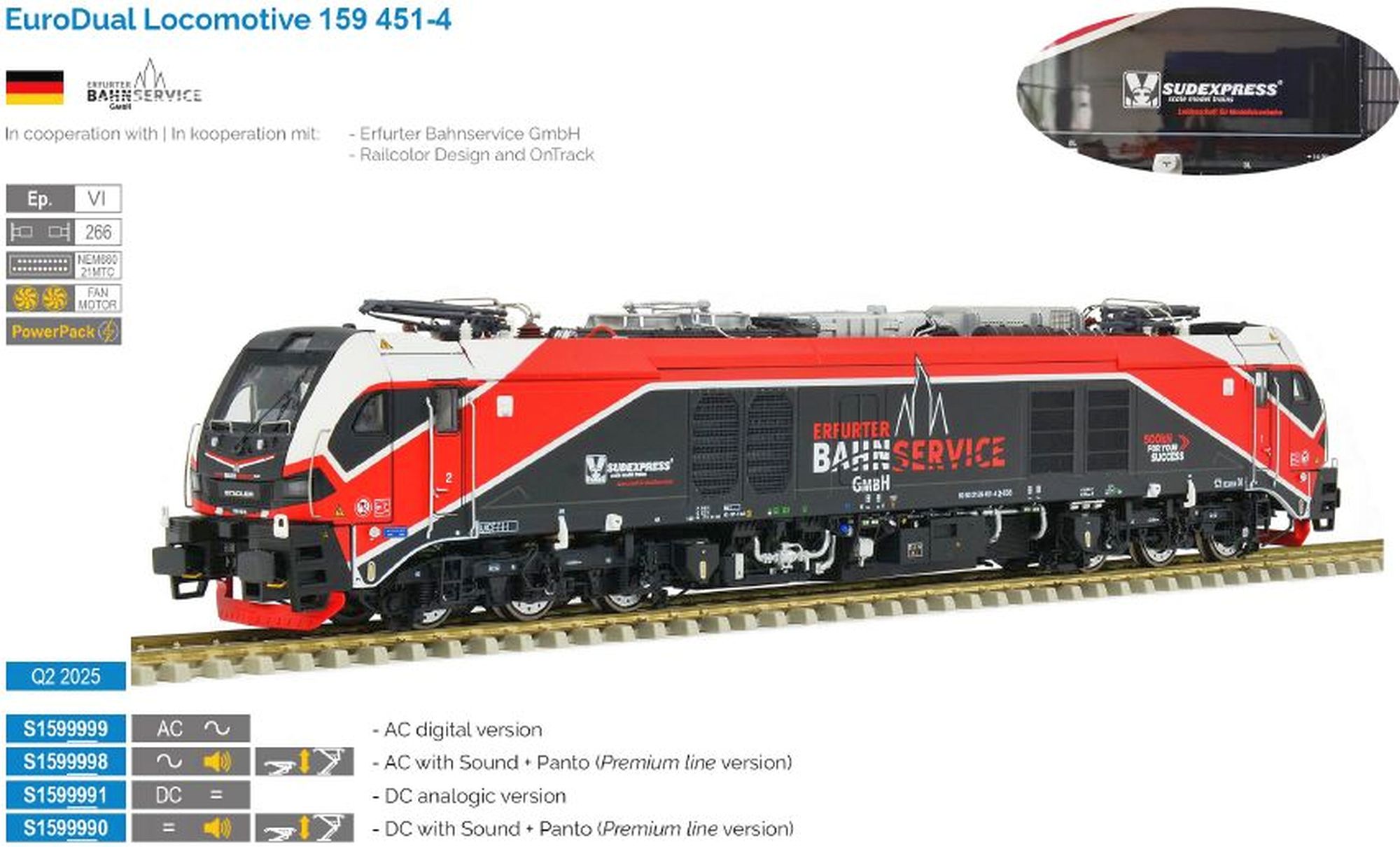 Sudexpress S1599999 - Zweikraftlok BR 159 / EuroDu